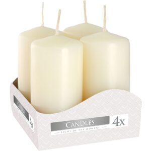 Set di Candele a Colonna 40x80 mm (4 pezzi) – Avorio