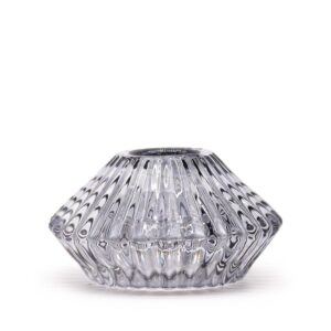 Set di 2 portacandele reversibili a forma di fiore per candele da cena / tealight - Grigio Mezzanotte