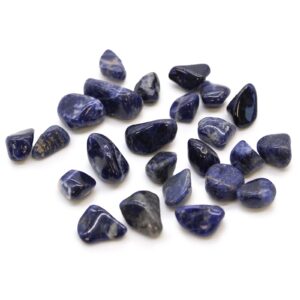 Sacchetto di 24 piccole pietre africane levigate - Sodalite - Blu puro