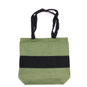 Borsa in cotone bicolore - 38 x 42 x 12 cm - Verde e Nero