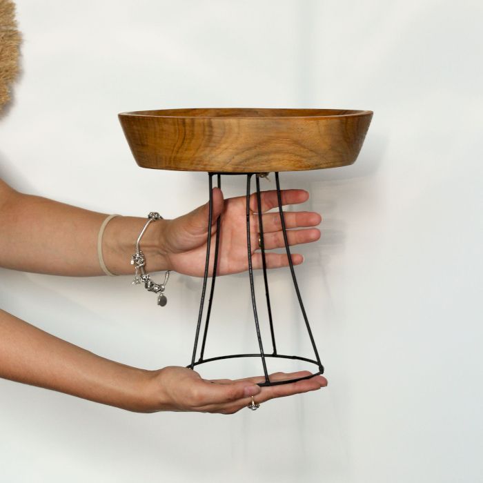 Set da 3 ciotole rialzate in teak - immagine 6