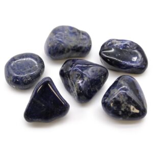 Sacchetto di 6 grandi pietre levigate africane - Sodalite - Blu puro