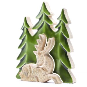 Perso nella foresta – Cervo nella foresta, decorazione 3D in legno – 23x20 cm