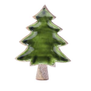 Perso nella foresta – Ciotola in legno con albero smaltato – 25x19 cm