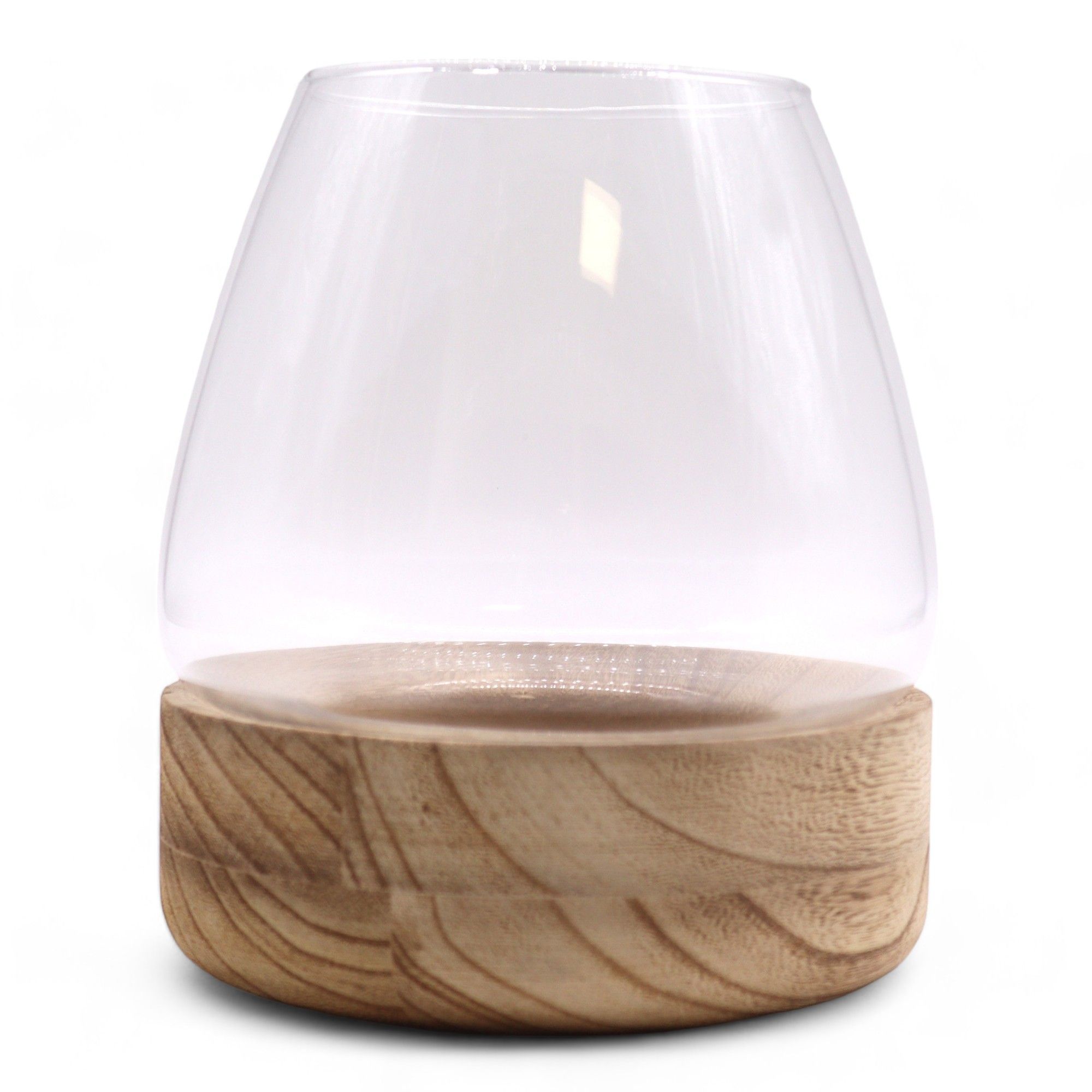 Grande Terrario su Base in Legno di Tung Naturale – 17x19 cm - immagine 2