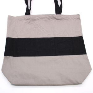 Borsa in cotone bicolore - 38 x 42 x 12 cm - Grigio e Nero