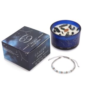 Candela Cristallo Zodiacale con Bracciale in Gemme – Cancro