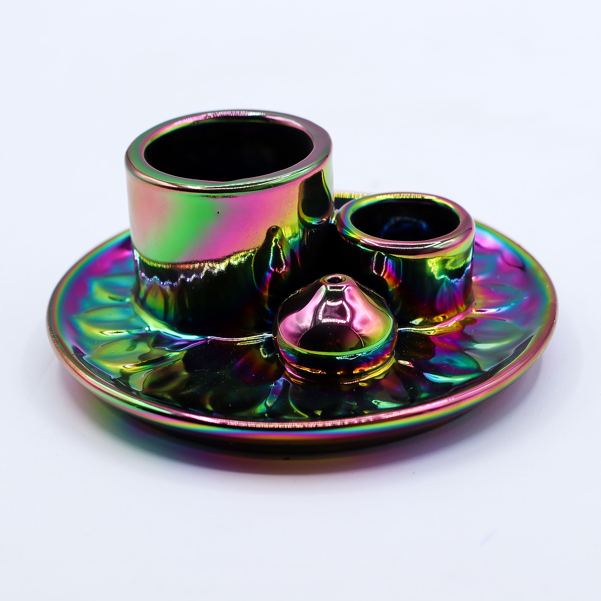 Porta Palo Santo & Smudge con Mandala – Arcobaleno Metallico - immagine 5