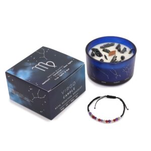 Candela di Cristallo Zodiacale con Bracciale in Gemme – Vergine