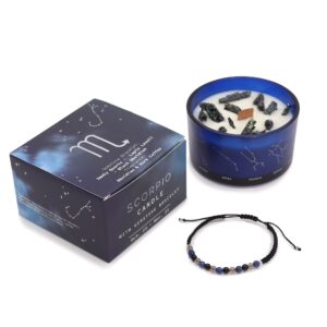 Candela di Cristallo Zodiacale con Bracciale in Gemme – Scorpione
