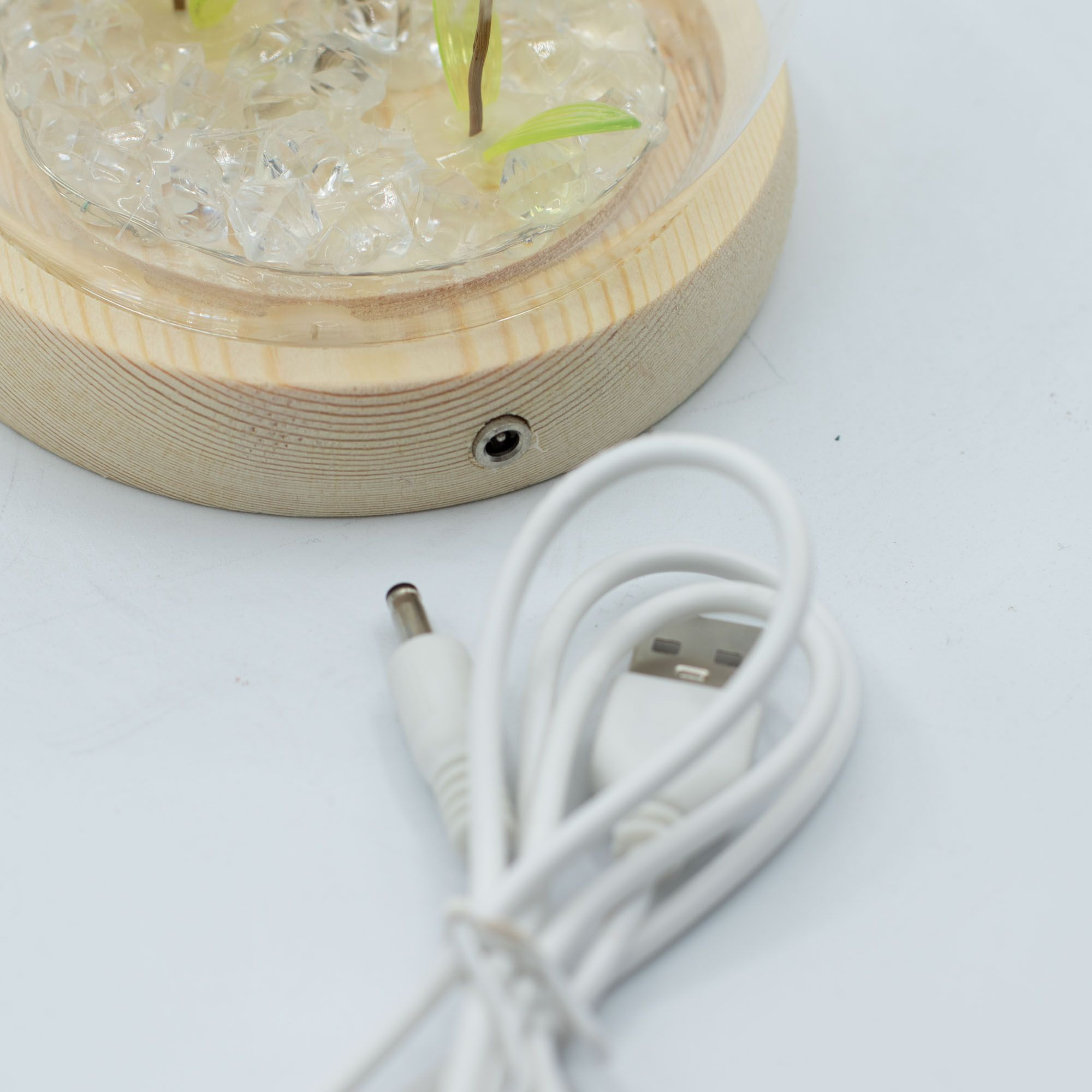 Cupola decorativa floreale luminosa con 2 soffioni - LED USB - immagine 5