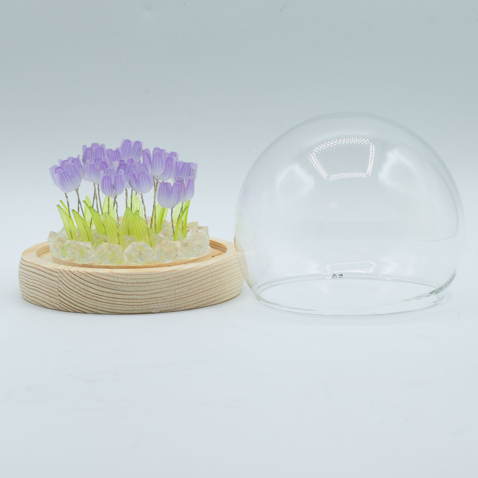 Cupola decorativa floreale luminosa con 20 tulipani - LED USB - immagine 2